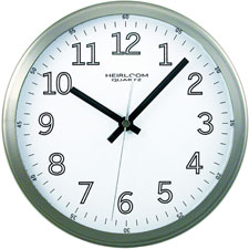 AOP2253B Artistic Products LLC Wall Clock, 9" Round, Arabic Numerals, Silver/BlackCLOCK,WALL,ROUND,BLACK