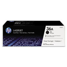 HEWCB436AD Hewlett-Packard Toner Cartridge, 2000 Page Yield P/Toner, 2/PK, BlackCRTDGS,LJ,CB436,DUAL PACK