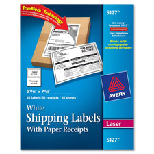 Laser Shipping Labels,w/ Receipt,5-1/2