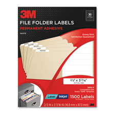 MMM 3300F 3M 1500 Lsr/Inkjt Perm Adhesive File Folder Labels MMM3300F
