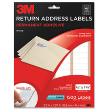 MMM 3100-R 3M Permanent Return White Address Laser Labels MMM3100R