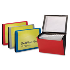 Globe Weis 84025 Expanding File, w/ Elastic Cord, 13-Pockets, Letter, Assorted, GLW84025, GLW 84025