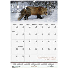 Wall Calendar,Wildlife,12-Mth,Jan-Dec,Wire Bound,12