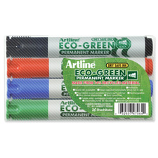 Shachihata 47064 Permanent Marker, Bullet Point, 4/PK, Assorted