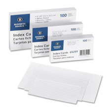 BSN 65259 Bus. Source Ruled White Index Cards BSN65259