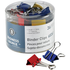 BSN 65361 Bus. Source Colored Fold-back Binder Clips BSN65361