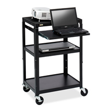 Bretford A2642NSE Projector Cart, Adjustable, 6-Outlet, 32'' x 24'' x 42'', Black, BREA2642NSE, BRE A2642NSE