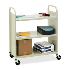Bretford F336 Book Utility Cart, 3 Flat Shelves, 36x18'' x 43'', Putty Beige, BREF336, BRE F336