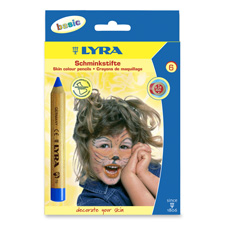 Face Painting Pencils, Washable, Nontoxic, 6/ST, Assorted