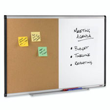 LLR69125 Lorell Magnetic Dry-Erase/Bulletin Board, 4"x3', Aluminum FrameBOARD,COMBO,MAGN/BUL,4X3