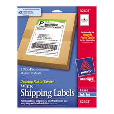 Shipping Labels, 2-Up 25-Sheets, 50/PK, White