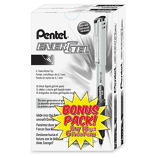 PENBL17ASWSPR Pentel of America, Ltd. Liquid Gel Pen, Nonrefillable, Medium Point, 24/PK, BlackPENS,ENRGEL,MED,BNS PK,DS24