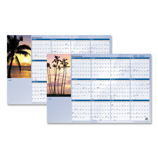 Yearly Wall Planner,Erasable,2-Sided,12-Mth,24
