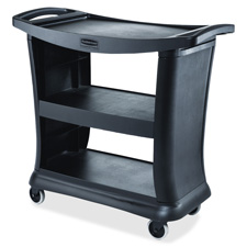 Rubbermaid Commercial Products 9T6800 Executive Cart, 3 Shelves, 300 lb. Total Capacity, Black, RCP9T6800, RCP 9T6800