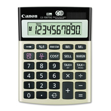 Canon LS100TSG 10-Digit Calculator, Dual Power, 4-1/8'' x 5-1/2'' x 1-1/3'', Black