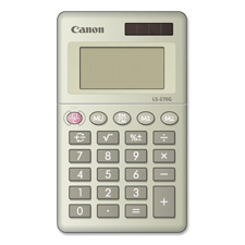 Canon LS270G 8-Digit Handheld Calculator, Dual Power, 2-3/8'' x 4'' x 3/8'', BK