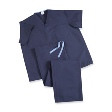 MII 910JNTMCM Medline Dark Blue V-Neck Scrub Shirt MII910JNTMCM