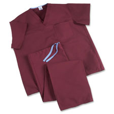 MII 910JWNSCM Medline Wine V-Neck Scrub Shirts  MII910JWNSCM