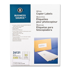 BSN 26131 Bus. Source Bright White Copier Labels BSN26131