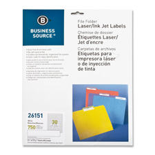 BSN 26151 Bus. Source Laser/Inkjet Perm. File Folder Labels BSN26151