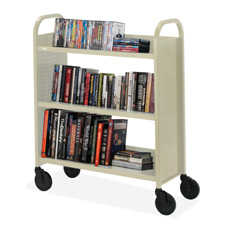 Bretford BOOV2PB Book Truck, 3 Shelves, 5'' Cast, 2 Locking, 36'' x 14'' x 44'', PY