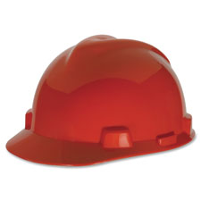 R3 Safety 475363 Cap, V-Gard, High Density, Sweatband/Adjustable, Red