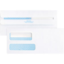 Business Source 36681 Double Window Envelopes, No. 9, 3-7/8'' x 8-7/8'', 500/BX, White, BSN36681, BSN 36681