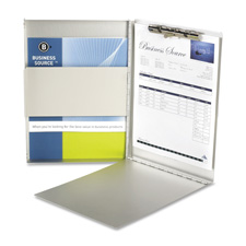 Business Source 28555 Form Holder, w/ Storage, Side Opening, 8-1/2'' x 12'', Aluminum, BSN28555, BSN 28555