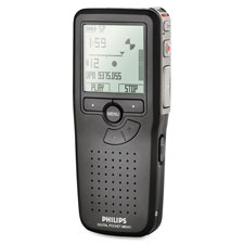 Philips Speech Processing LFH937527 Digital Pocket Recorder, 2'' x 3/4'' x 4-5/8'', Black/Aluminum