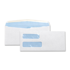 Business Source 36694 Double Window Envelope, No. 10, 4-1/8'' x 9-1/2'', 500/BX, White