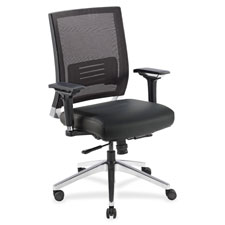 LLR 90041 Lorell Executive Mesh/Leather Swivel Chairs LLR90041
