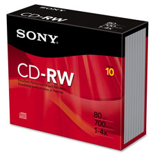 SON 10CDRW700R Sony Slim Jewel Case CD-RW  SON10CDRW700R