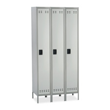 SAF 5525GR Safco Sngl-Tier Two-tone 3 Column Lockers w/ Legs  SAF5525GR