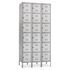 Safco 5527TN 6-Tier Locker, Three Wide w/Legs, 36'' x 18x78'', Tan, SAF5527TN, SAF 5527TN