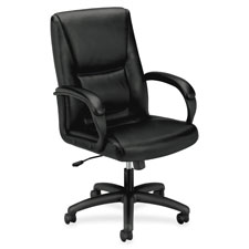 BSX VL161SB11 Basyx Executive Leather Mid-back Chair BSXVL161SB11