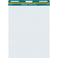 Pacon 3386 Easel Pad, Perforated, 1'' Ruled, 27x34'', 50 Sheets, White