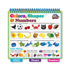 The Board Dudes 99142UA4 Dry-Erase Learning Book, Colors/Shapes/Numbers, Assorted