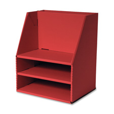Pacon 001319 Desk Organizer, 16-1/2'' x 13-1/2'' x 10-3/4'', Red
