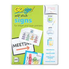 Signs & Nameplates, PAC GS2000 Pacon GoSign Self-stick Signs PACGS2000