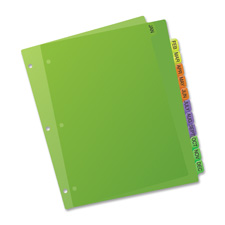 Avery 11331 Plastic Dividers, Pre-Printed, 12 Tabs, Jan-Dec, 8-1/2'' x 11, AST, AVE11331, AVE 11331