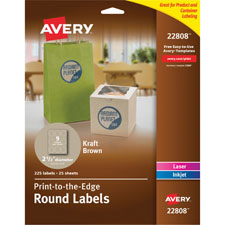 AVE 22808 Avery Kraft Brown Oval Labels AVE22808