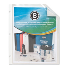 Business Source 37515 Sheet Protector, Top Loading, 10 Pockets, 9'' x 11'', Clear