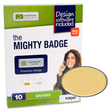 IPP 2938 Imprint Plus Oval Gold Inkjet Name Badges IPP2938