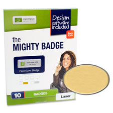 IPP 2945 Imprint Plus Oval Gold Laser Name Badges IPP2945