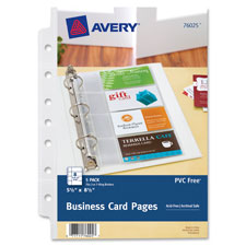 AVE 76025 Avery 7-Hole Punched Small Business Card Pages AVE76025