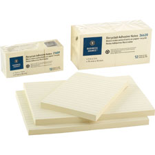 Business Source 21459 Recycled Notes, 1'' x 2-1/2'', 12/PK, Yellow