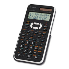 Sharp EL506XBWH Scientific Calculator, 12-Digit 2-Line, 3-1/4'' x 6'' x 1/2'', BK/WE
