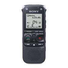 Sony ICDAX412 Digital Flash Voice Recorder, 2GB, 1-5/8'' x 7/8'' x 4-5/8'', Black
