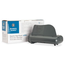 Business Source 62901 3-Hole Punch, Electric, 30 Sheet Cap, Gray