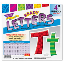 TEP T79801 TREND Furry Friends Patchwork Friendly 4" Ready Letters TEPT79801